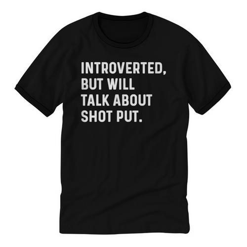 Introverted But Will Talk About Shot Put Track Field Thrower Unisex Cotton Ringer T-Shirt - Raresse