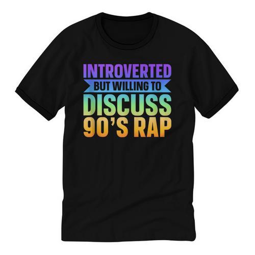 Introverted But Willing To Discuss 90's Rap Unisex Cotton Ringer T-Shirt - Raresse