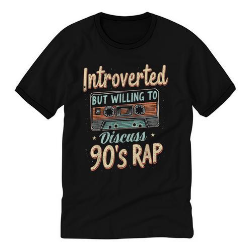 Introverted But Willing To Discuss 90s Rap Unisex Cotton Ringer T-Shirt - Raresse