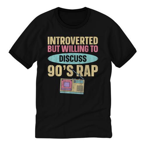 Introverted But Willing To Discuss 90's Rap Unisex Cotton Ringer T-Shirt - Raresse