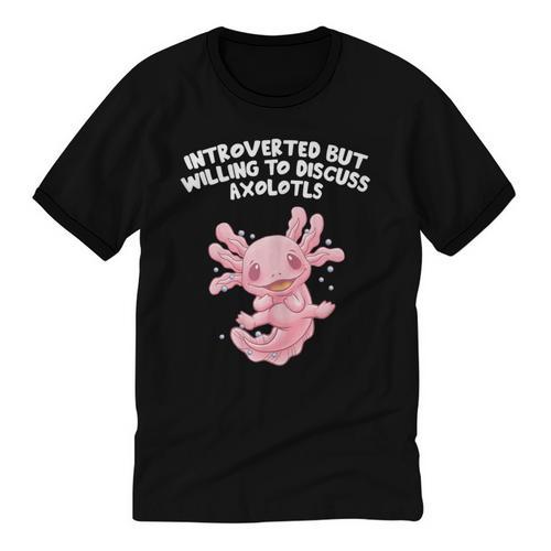 Introverted But Willing To Discuss Axolotl Salamander Unisex Cotton Ringer T-Shirt - Raresse