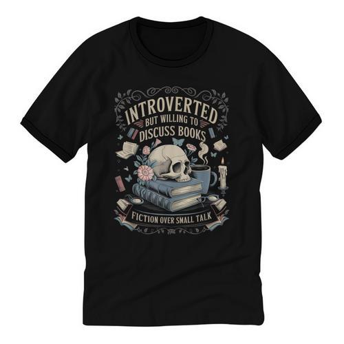 Introverted But Willing To Discuss Books Club Cozy Aesthetic Unisex Cotton Ringer T-Shirt - Raresse