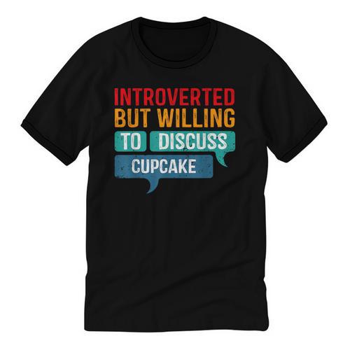Introverted But Willing To Discuss Cupcake Unisex Cotton Ringer T-Shirt - Raresse