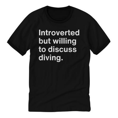 Introverted But Willing To Discuss Diving Introverts Unisex Cotton Ringer T-Shirt - Raresse
