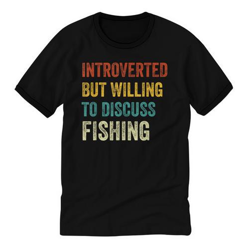 Introverted But Willing To Discuss Fishing Hobby Unisex Cotton Ringer T-Shirt - Raresse