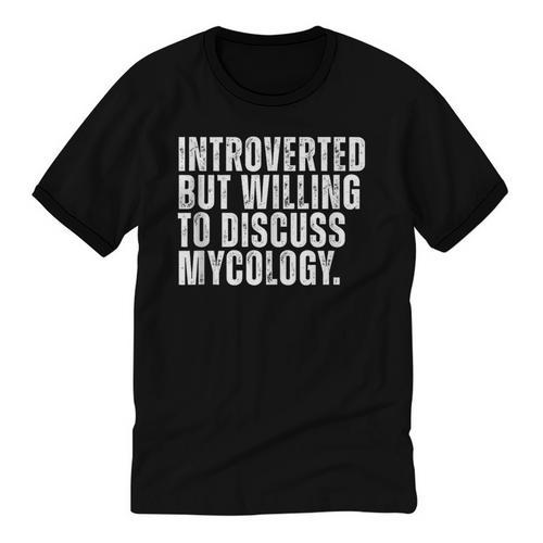 Introverted But Willing To Discuss Mycology Mushroom Unisex Cotton Ringer T-Shirt - Raresse
