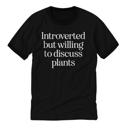 Introverted But Willing To Discuss Plants Introvert Unisex Cotton Ringer T-Shirt - Raresse