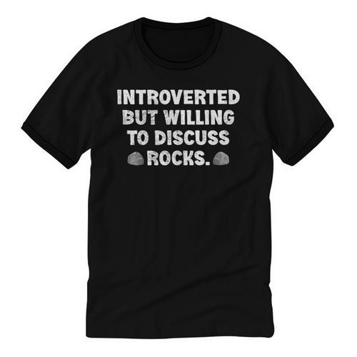 Introverted But Willing To Discuss Rocks Rock Collecting Unisex Cotton Ringer T-Shirt - Raresse