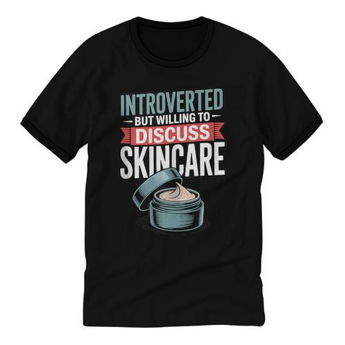 Introverted But Willing Discuss Skincare Unisex Cotton Ringer T-Shirt - Raresse