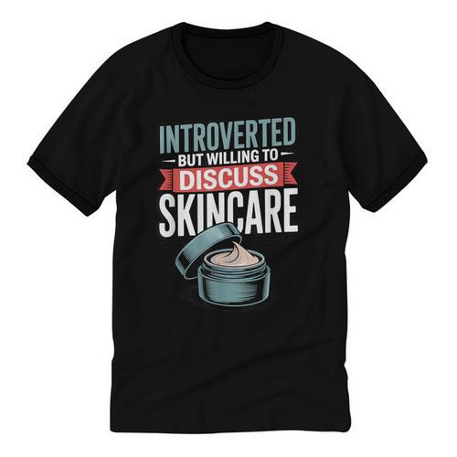 Introverted But Willing Discuss Skincare Unisex Cotton Ringer T-Shirt - Raresse