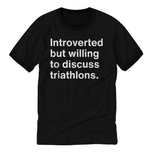 Introverted But Willing To Discuss Triathlons Introverts Unisex Cotton Ringer T-Shirt - Raresse