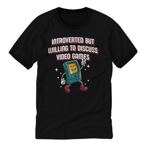 Introverted But Willing To Discuss Video Games Introvert Unisex Cotton Ringer T-Shirt - Raresse