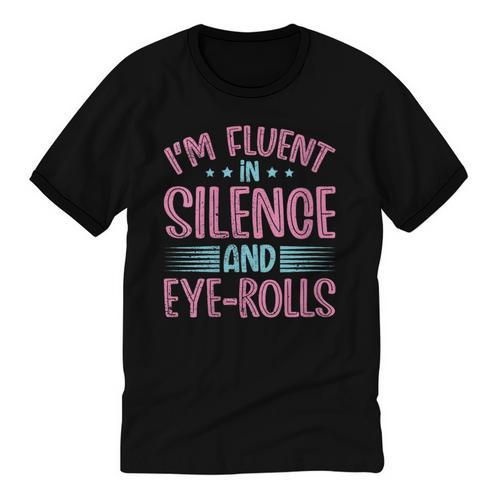 Introverts I'm Fluent In Silence And Eye-Rolls Unisex Cotton Ringer T-Shirt - Raresse