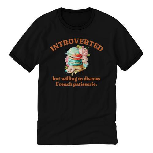 Introvert's Passion For French Patisserie Macarons Unisex Cotton Ringer T-Shirt - Raresse