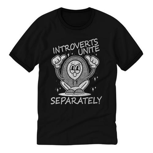 Introverts Unite Anti-Social Shy Person Joke Unisex Cotton Ringer T-Shirt - Raresse