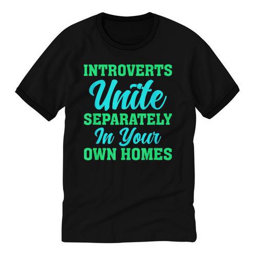 Introverts Unite Introvert Antisocial Sarcasm Anti Social Unisex Cotton Ringer T-Shirt - Raresse