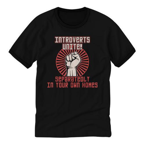 Introverts Unite Introverting Introverts At Home Unisex Cotton Ringer T-Shirt - Raresse