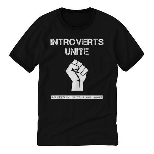 Introverts Unite Separately In Your Own Homes Sarcasm Unisex Cotton Ringer T-Shirt - Raresse