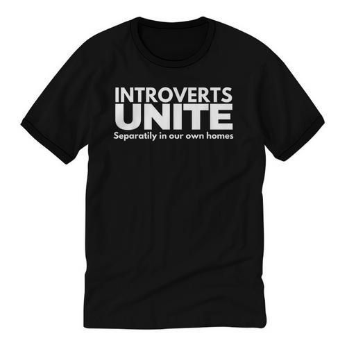 Introverts Unite Unisex Cotton Ringer T-Shirt - Raresse