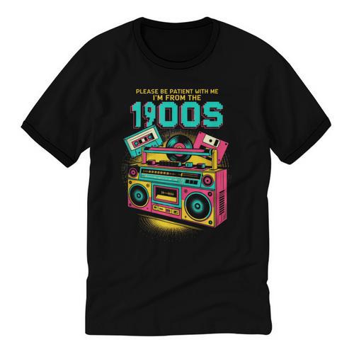 Joke 90s Please Be Patient With Me I'm From The 1900s Unisex Cotton Ringer T-Shirt - Figerry