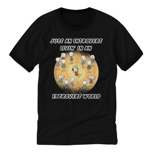 Just An Introvert Living In An Extrovert World Stickmen Unisex Cotton Ringer T-Shirt - Raresse