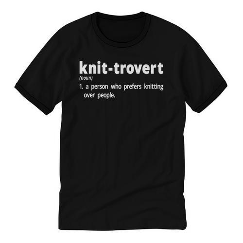 Knittrovert Knitting Humor Definition Introvert Unisex Cotton Ringer T-Shirt - Raresse