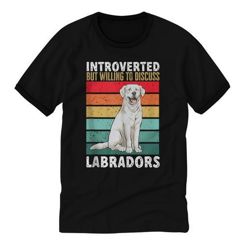 Labrador Retriever Introvert White Lab Unisex Cotton Ringer T-Shirt - Raresse