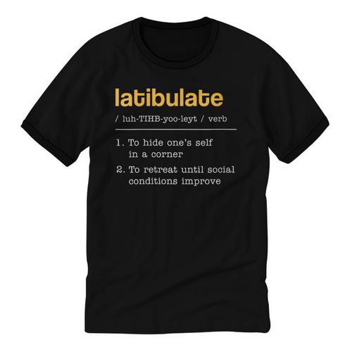 Latibulate Dictionary Definition For Introverts Unisex Cotton Ringer T-Shirt - Raresse