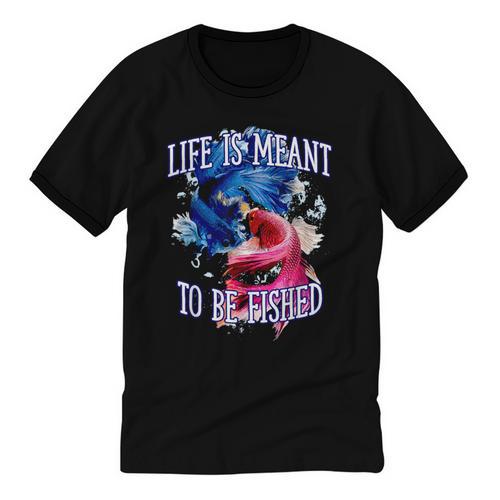 Life Meant To Fished Introvert Sayings Antisocial Quotes Unisex Cotton Ringer T-Shirt - Raresse