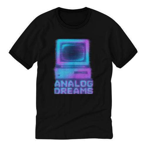 Lofi Reverie Analog Dreams Pixel 90s Desktop VHS Nostalgia Unisex Cotton Ringer T-Shirt - Figerry