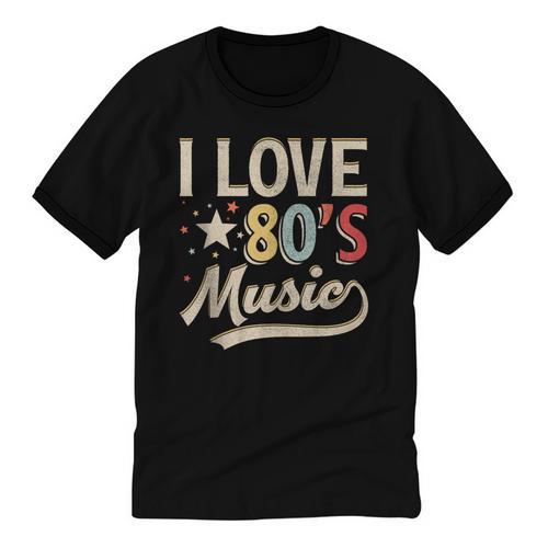I Love 80's Music Retro Style Nostalgia Cassette 1980s Party Unisex Cotton Ringer T-Shirt - Figerry