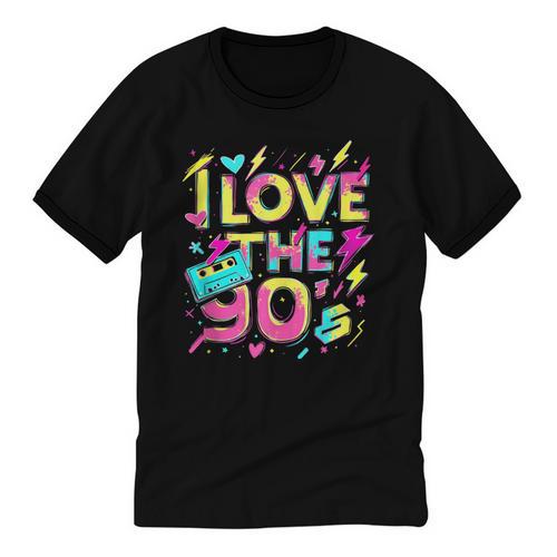 I Love The 90'S 90s Retro Nostalgia Unisex Cotton Ringer T-Shirt - Figerry