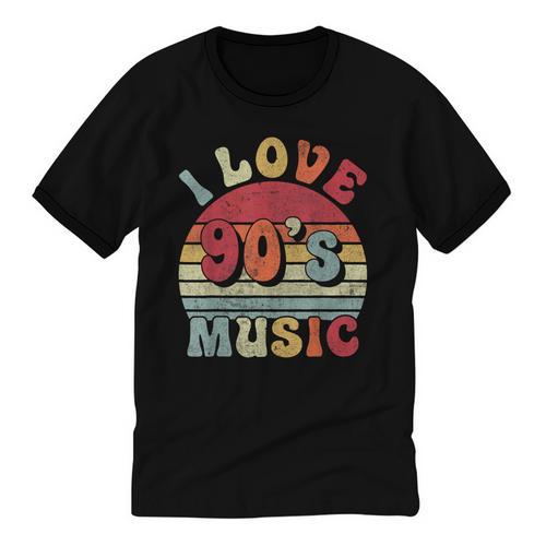 I Love 90's Music Retro Style Nostalgia Cassette 1990s Party Unisex Cotton Ringer T-Shirt - Figerry