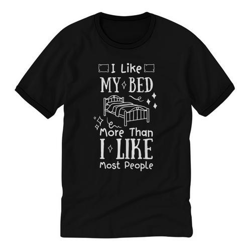 I Love My Bed More Than I Like Most People Introvert Pyjamas Unisex Cotton Ringer T-Shirt - Raresse