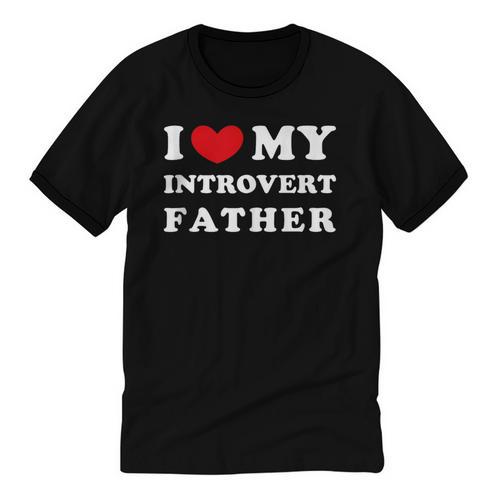 I Love My Introvert Father I Heart My Introvert Father Unisex Cotton Ringer T-Shirt - Raresse