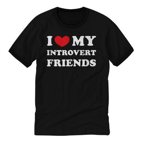 I Love My Introvert Friends I Heart My Introvert Friends Unisex Cotton Ringer T-Shirt - Raresse