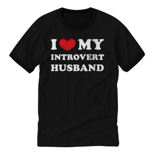 I Love My Introvert Husband I Heart My Introvert Husband Unisex Cotton Ringer T-Shirt - Raresse