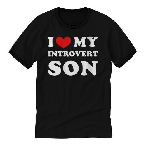 I Love My Introvert Son I Heart My Introvert Son Unisex Cotton Ringer T-Shirt - Raresse