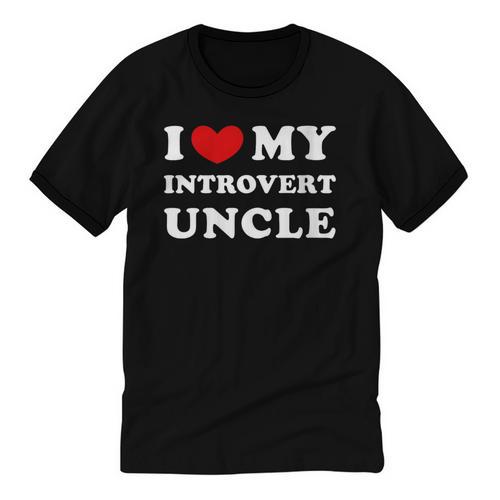 I Love My Introvert Uncle I Heart My Introvert Uncle Unisex Cotton Ringer T-Shirt - Raresse