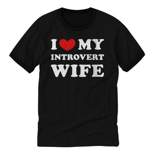 I Love My Introvert Wife I Heart My Introvert Wife Unisex Cotton Ringer T-Shirt - Raresse