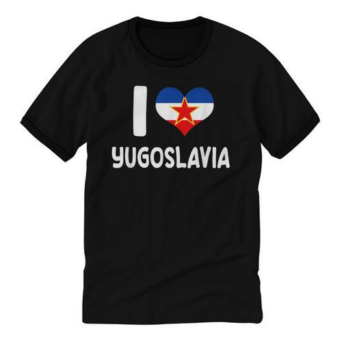 I Love Yugoslavia Proud Yugoslav Nostalgia Saying Unisex Cotton Ringer T-Shirt - Figerry
