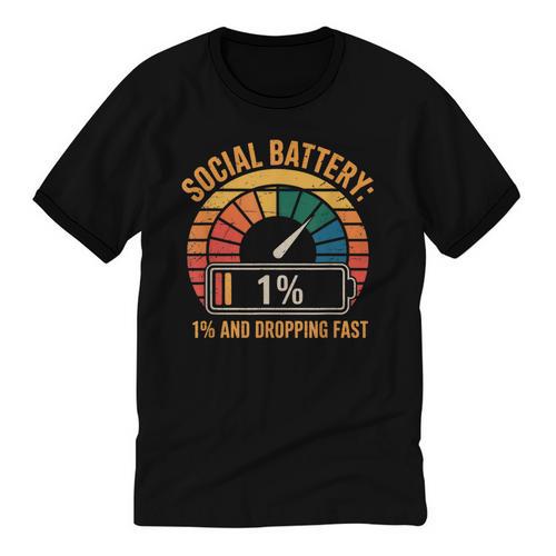 Low Social Battery Introvert Energy Unisex Cotton Ringer T-Shirt - Raresse