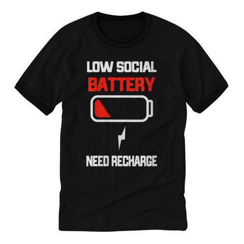 Low Social Battery Need Recharge Introvert Self-Care Unisex Cotton Ringer T-Shirt - Raresse