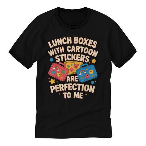 Lunch Boxes With Stickers Lunch Box Nostalgia Retro Unisex Cotton Ringer T-Shirt - Figerry
