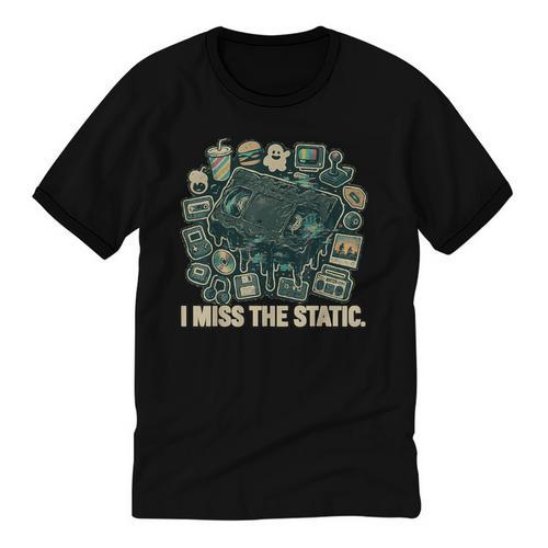 I Miss The Static Retro VHS Nostalgia Art Unisex Cotton Ringer T-Shirt - Figerry