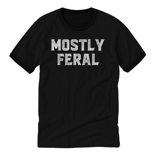 Mostly Feral Introvert Sarcastic Unisex Cotton Ringer T-Shirt - Raresse