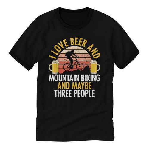 Mountain Biking Beer Drinking Introvert Sayings For Cyclist Unisex Cotton Ringer T-Shirt - Raresse