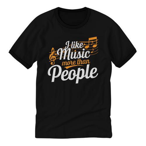 I Like Music More Than People Fan Introvert Unisex Cotton Ringer T-Shirt - Raresse