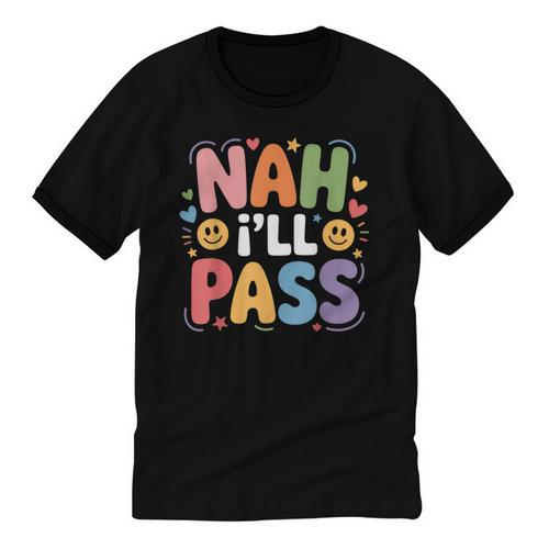 Nah I'Ll Pass Introvert Excuse Rest Humor Unisex Cotton Ringer T-Shirt - Raresse