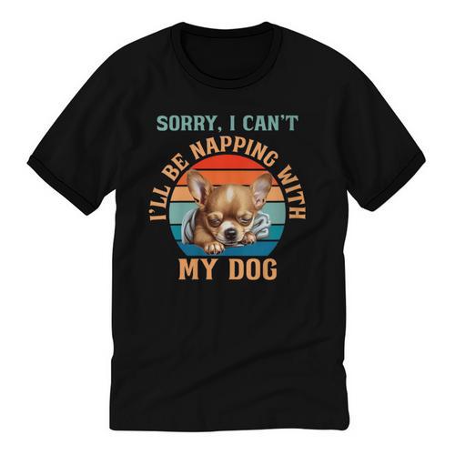 Napping Chihuahua Dog Breed Sleeping Pet Pup Introvert Unisex Cotton Ringer T-Shirt - Raresse